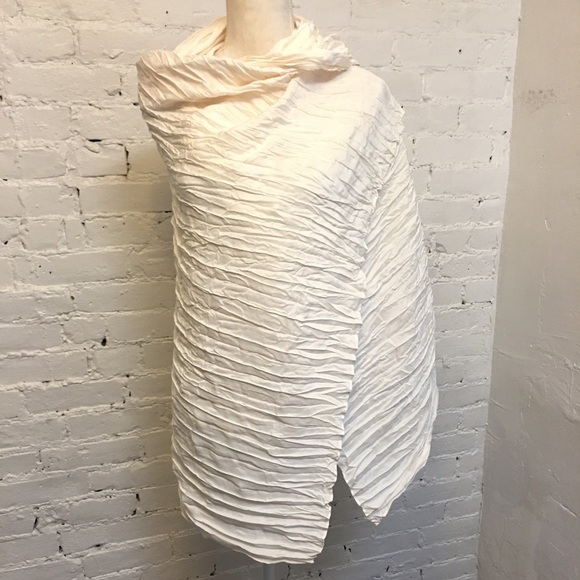 Toteme crinkle silk wrap scarf ivory